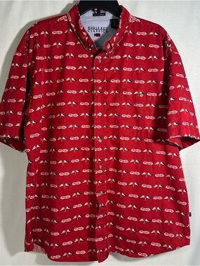Bugle Boy Red Short-Sleeve Button-Up Shirt with Nautical Flag & Knot Pattern